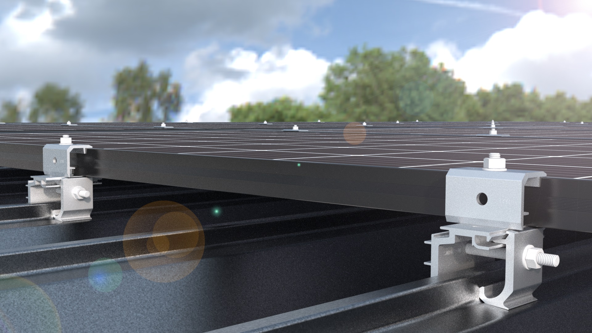 D-FOURS® ハゼ式折版 AL Ⅱ/雪止め金具、屋根用太陽光架台のスワロー